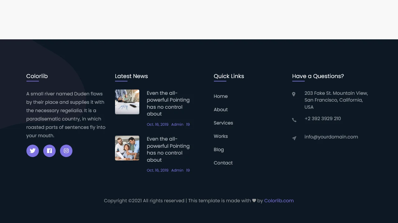 Bootstrap Footer #11