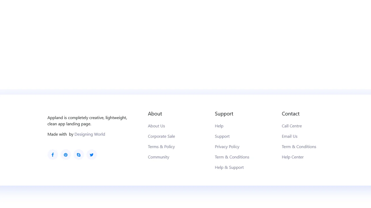 Bootstrap White Footer