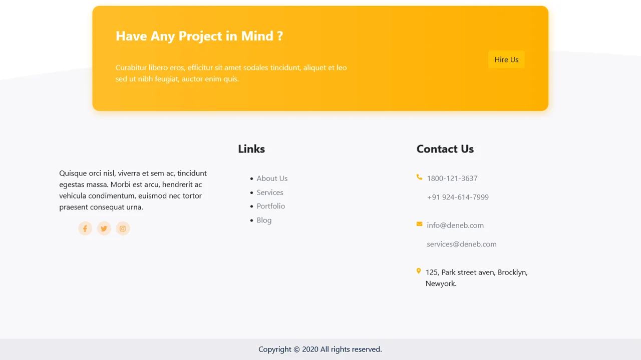 Footer with Background