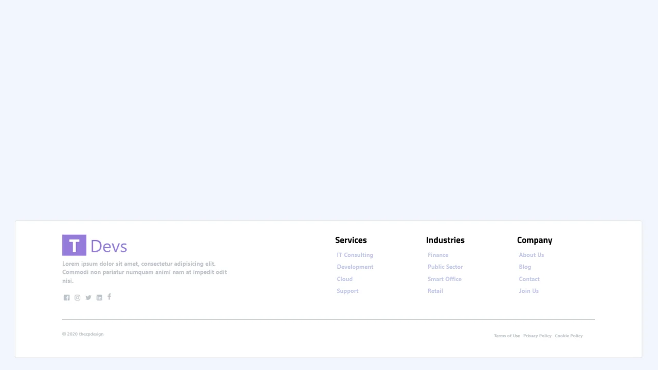 Bootstrap 4 Simple Footer Template