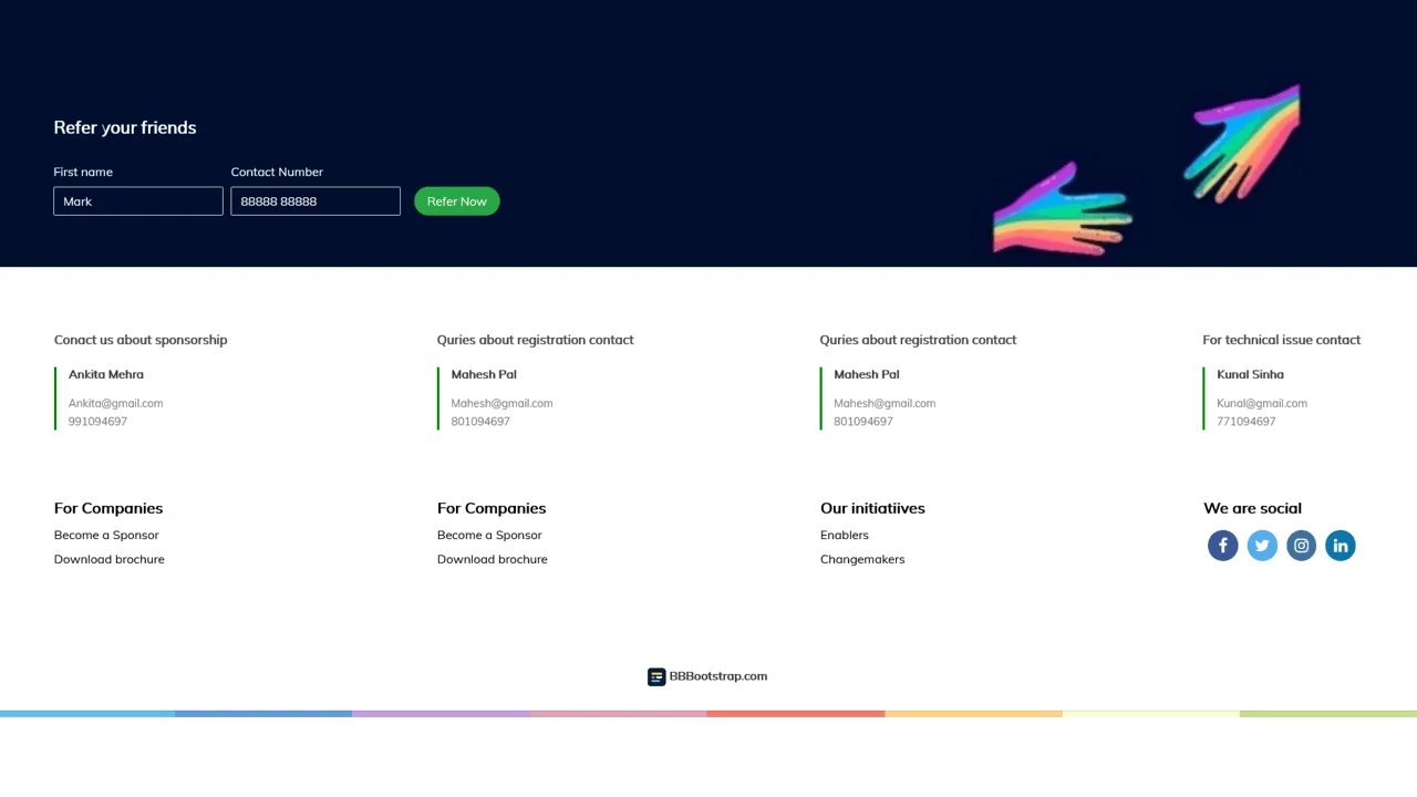Bootstrap 4 Mega Footer