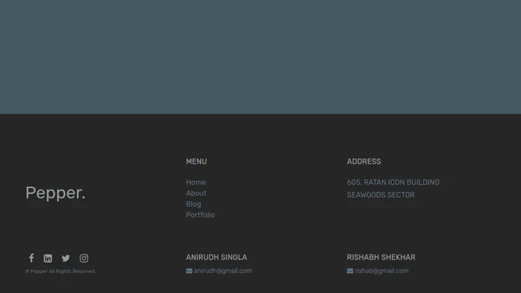 Bootstrap 4 Simple Footer