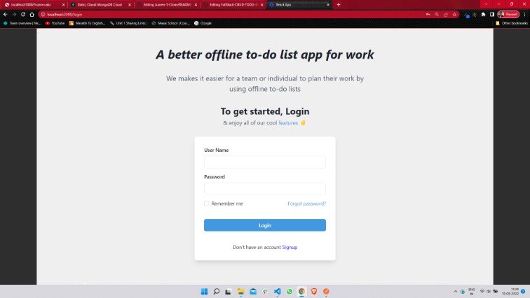 CRUD TODO app where user need to do signup and login