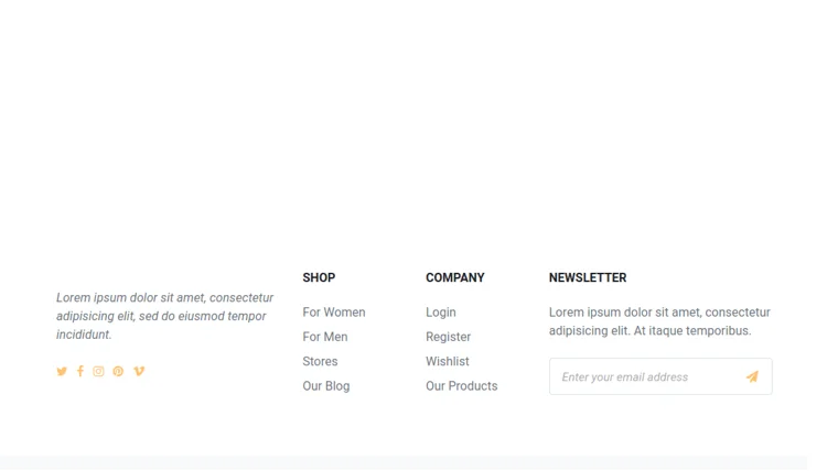 Bootstrap Footer with Menus and Signup Form