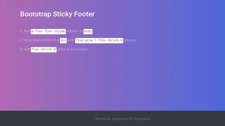 Bootstrap Sticky Footer