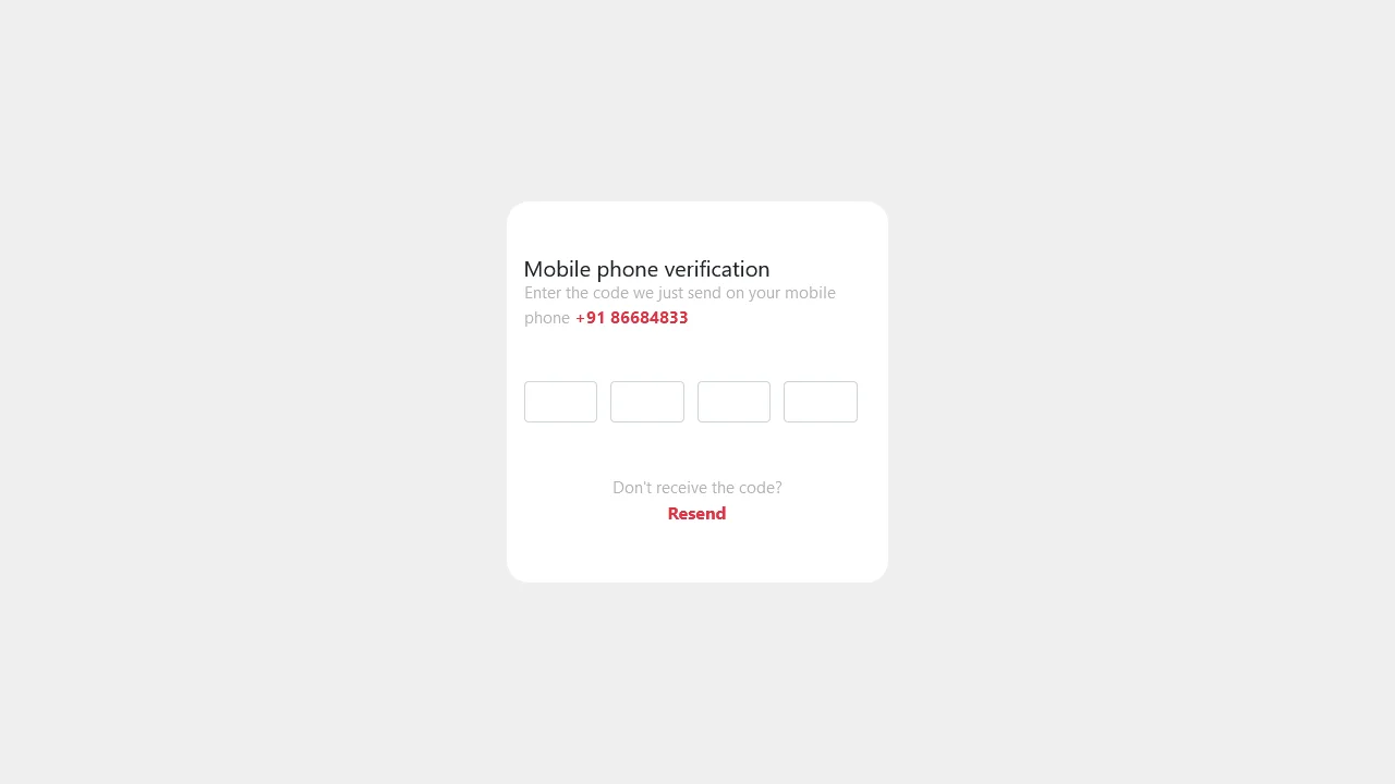 Bootstrap 5 Mobile Phone Verification Form