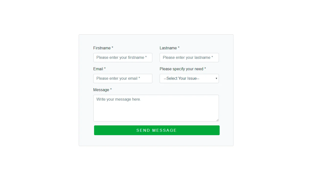 Bootstrap 4 Simple Contact Form