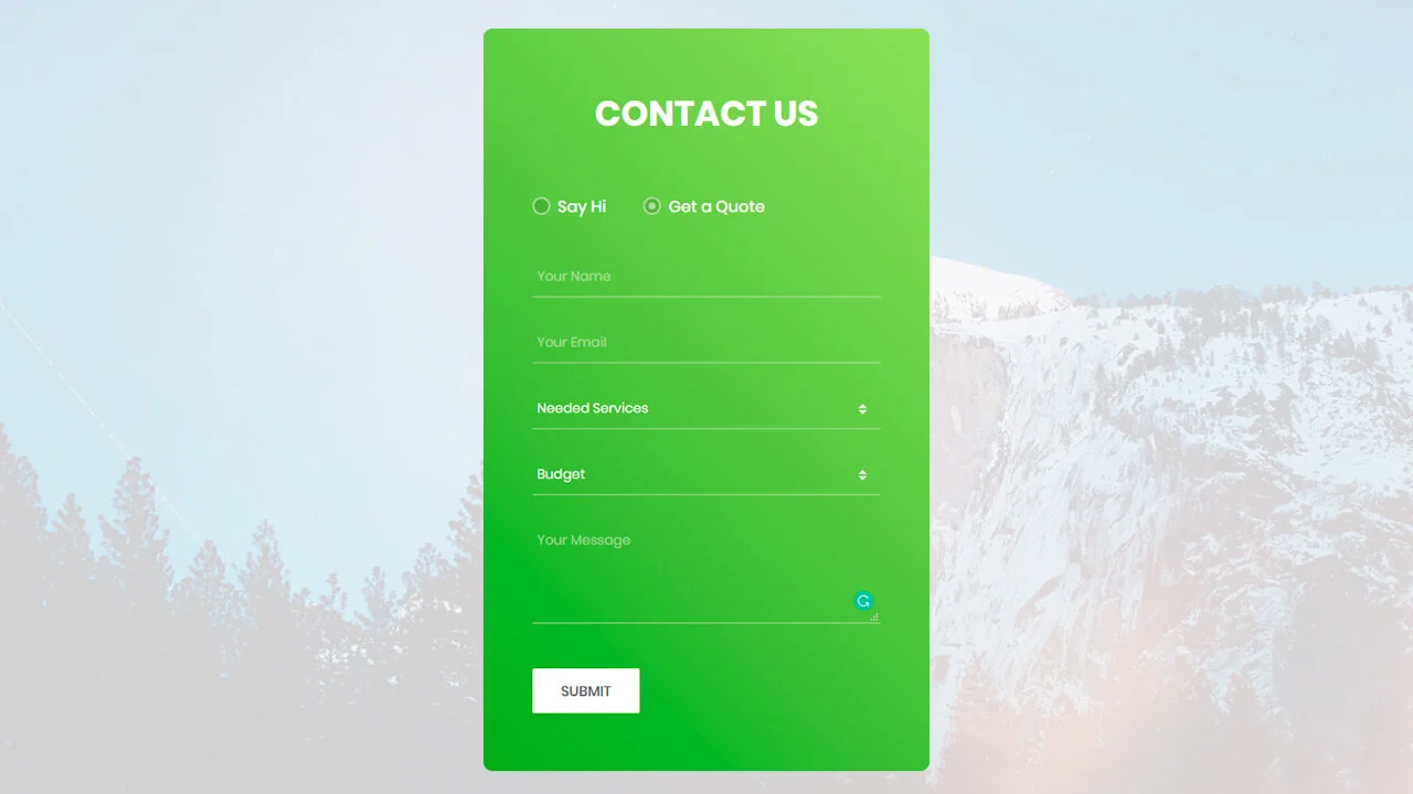 Animated Contact Form