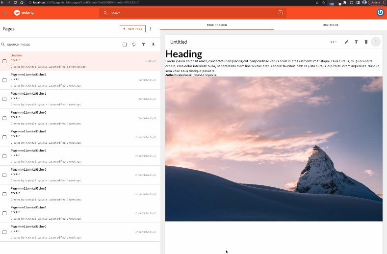Custom React contexts in the Website app, and how page elements can hook into them