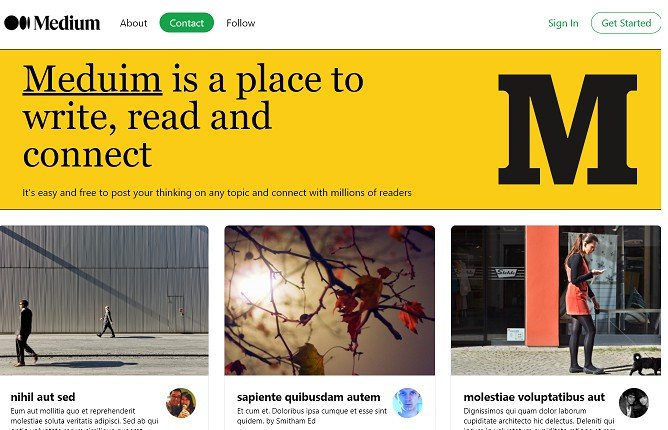 A Custom Meduim-clone Web Application using React.js And Tailwind CSS