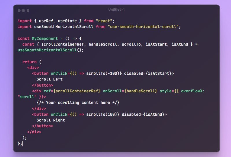 A custom React hook for smooth horizontal scrolling
