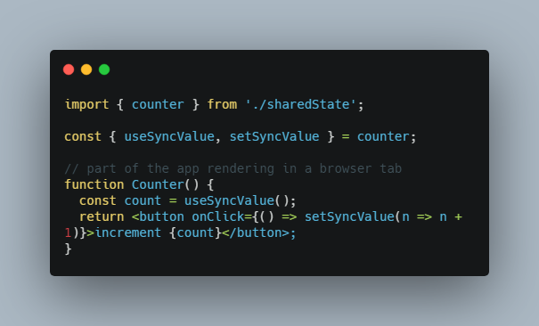 A custom React hook for synchronized state