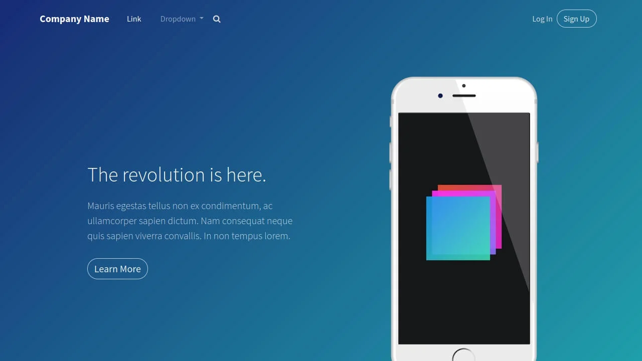 Bootstrap Header Blue