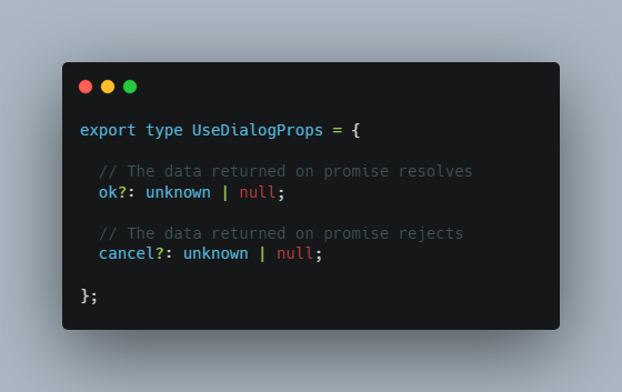 A custom react hook to use a dialogs easily