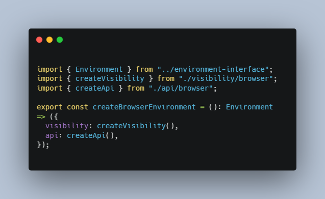 Define and consume a custom environment for your application