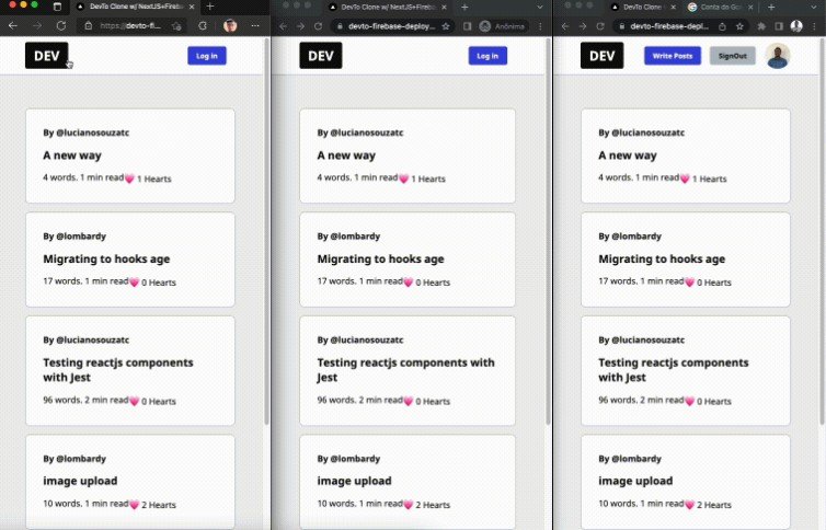 DevTo website clone using NextJS and Firebase as BaaS