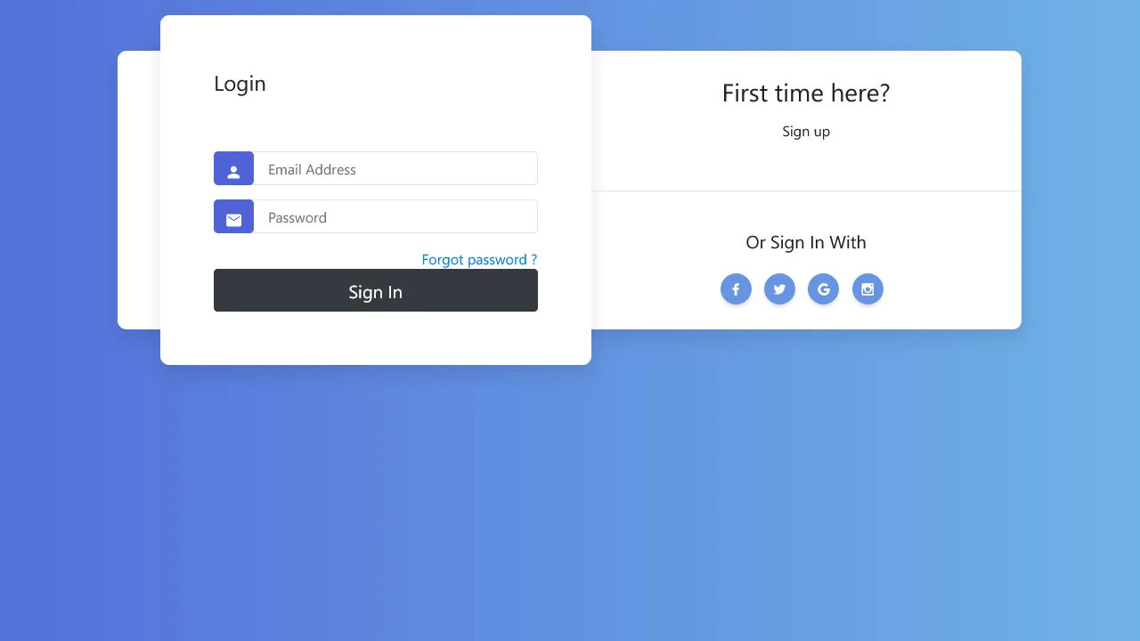 Bootstrap Blue Login