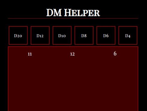 DM Helper - A program written for Dungeon Masters using React