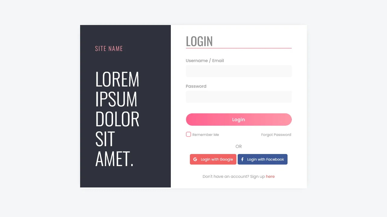 Bootstrap Login Form Style #48