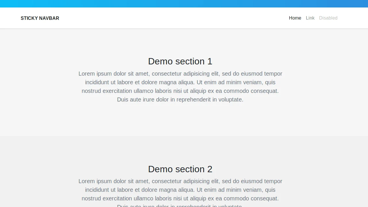 Bootstrap Sticky Navbar