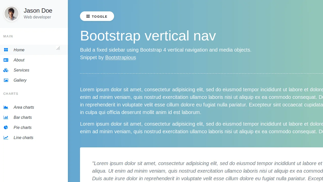 Bootstrap Vertical Navbar