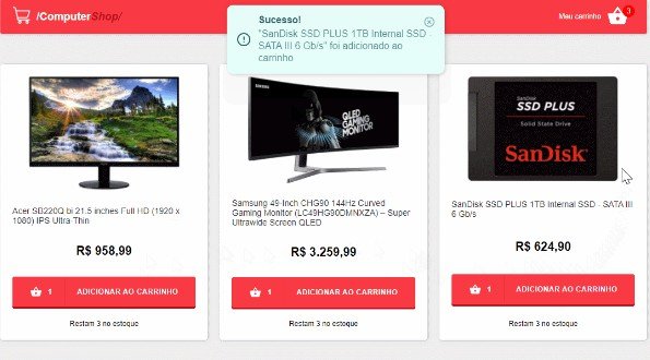 E-commerce cart application with API consumption and payment and success steps
