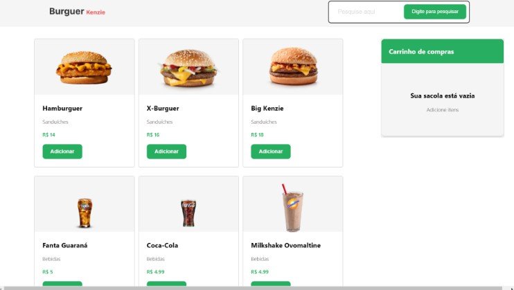 E-commerce of a hamburger shop developed with react