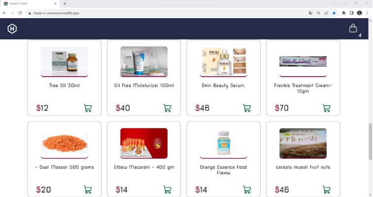 E-commerce website using React.js and Redux Toolkit