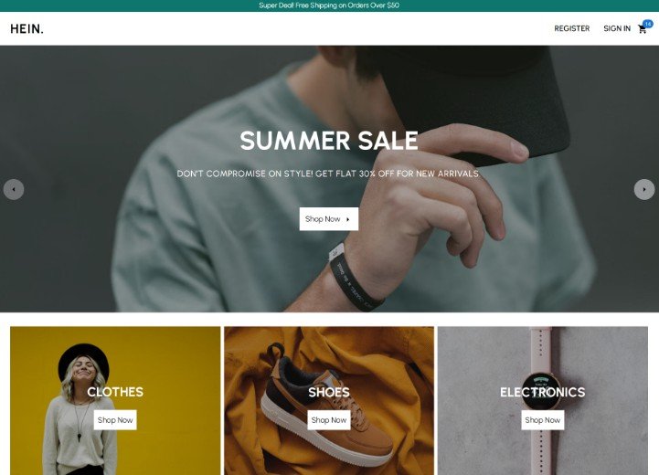 E-commerce website using the MERN Stack