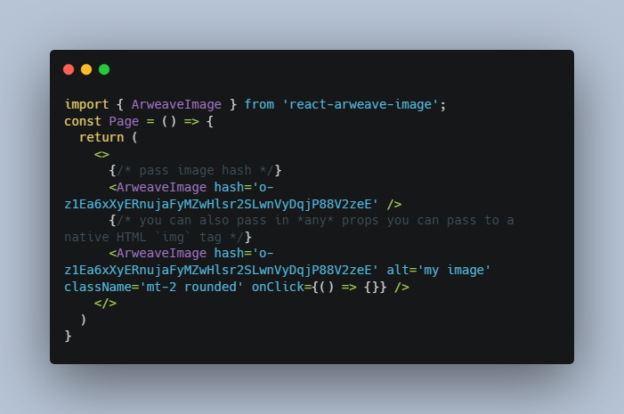 Easily render images from Arweave with React