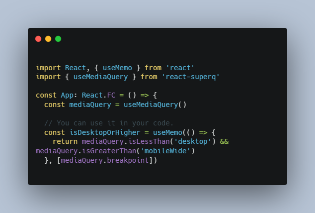 Easy-to-use media queries for your React project