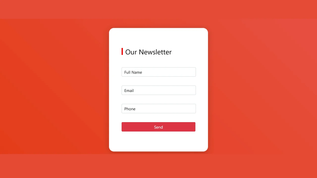 Bootstrap 5 Newsletter Form