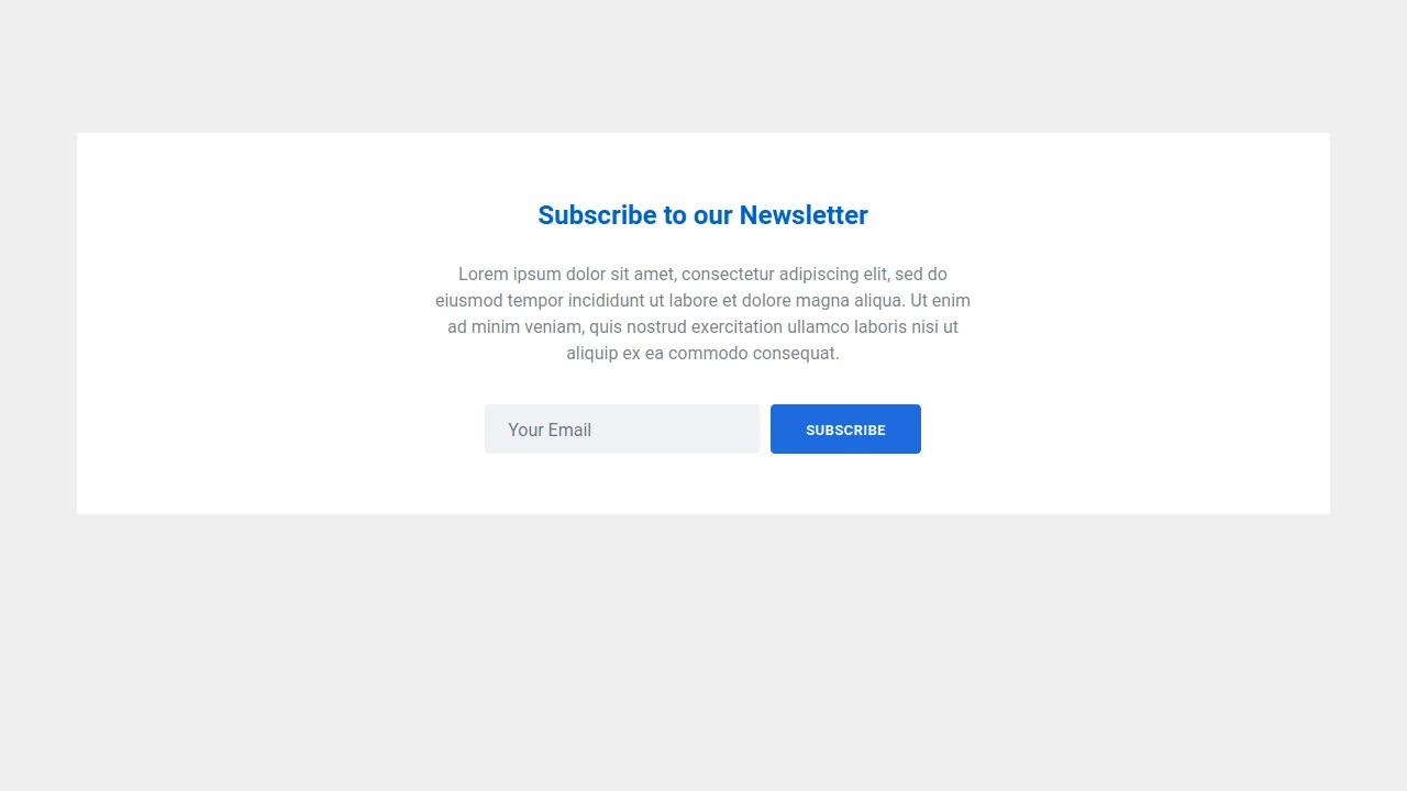 Bootstrap 4 Newsletter Form