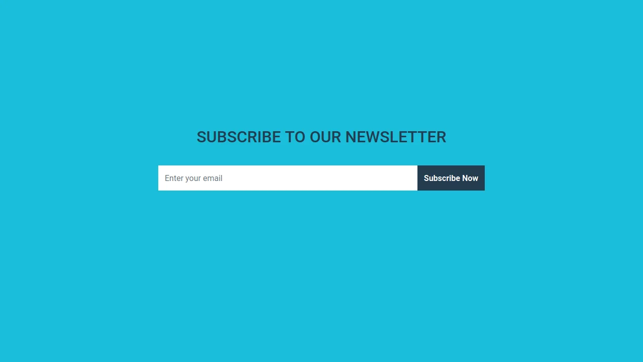 Bootstrap Subscribe Newsletter Form