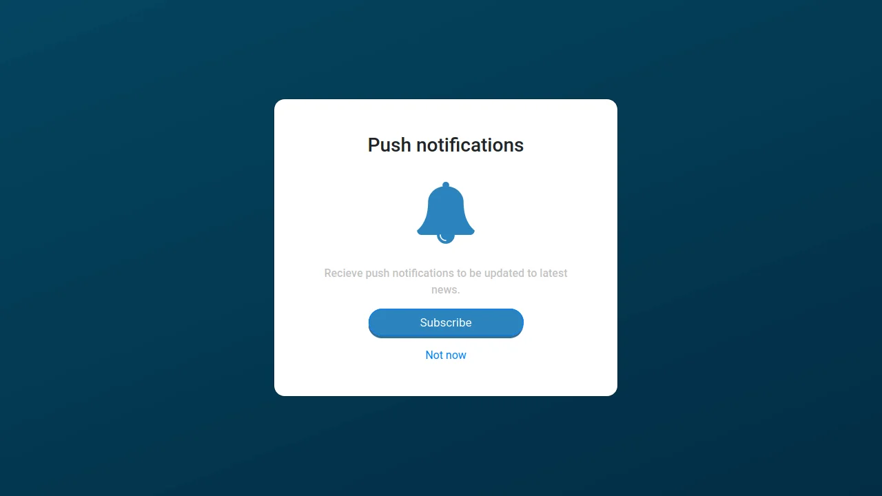 Bootstrap 4 Push Notification Modal