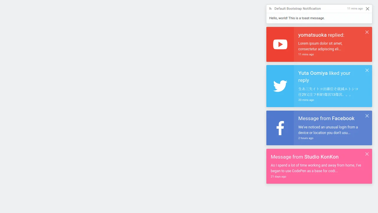 Bootstrap Toast Notifications