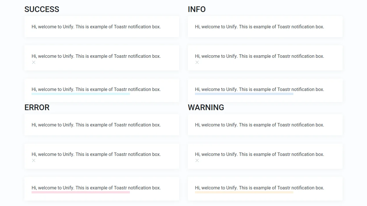 Bootstrap Unify Light Notifications