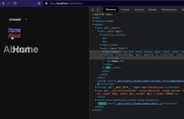 Example of a custom route transitions controller for nextJS