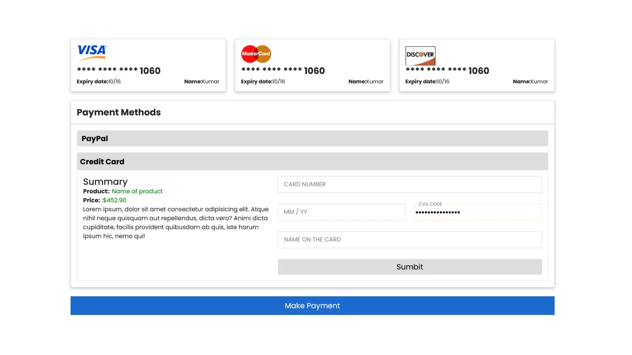 Bootstrap 5 Payment Form