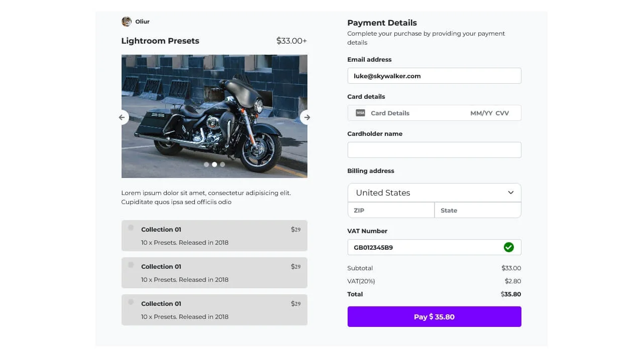 Bootstrap 5 Payment Form