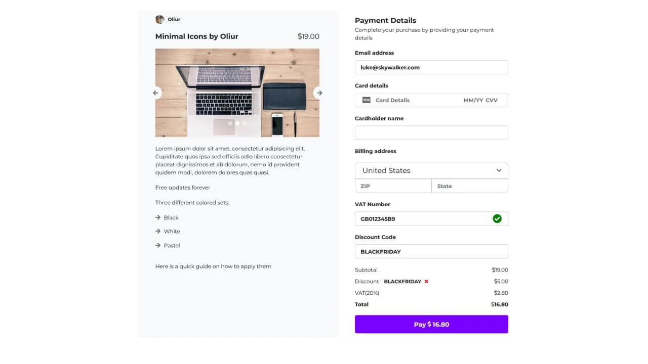 Bootstrap 5 Animated Payment Page