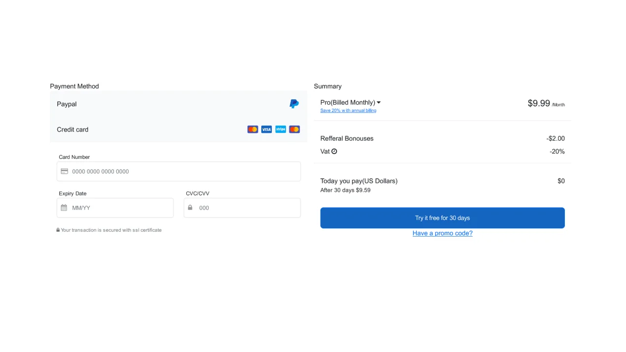 Bootstrap 5 Collapsible Credit Card Payment
