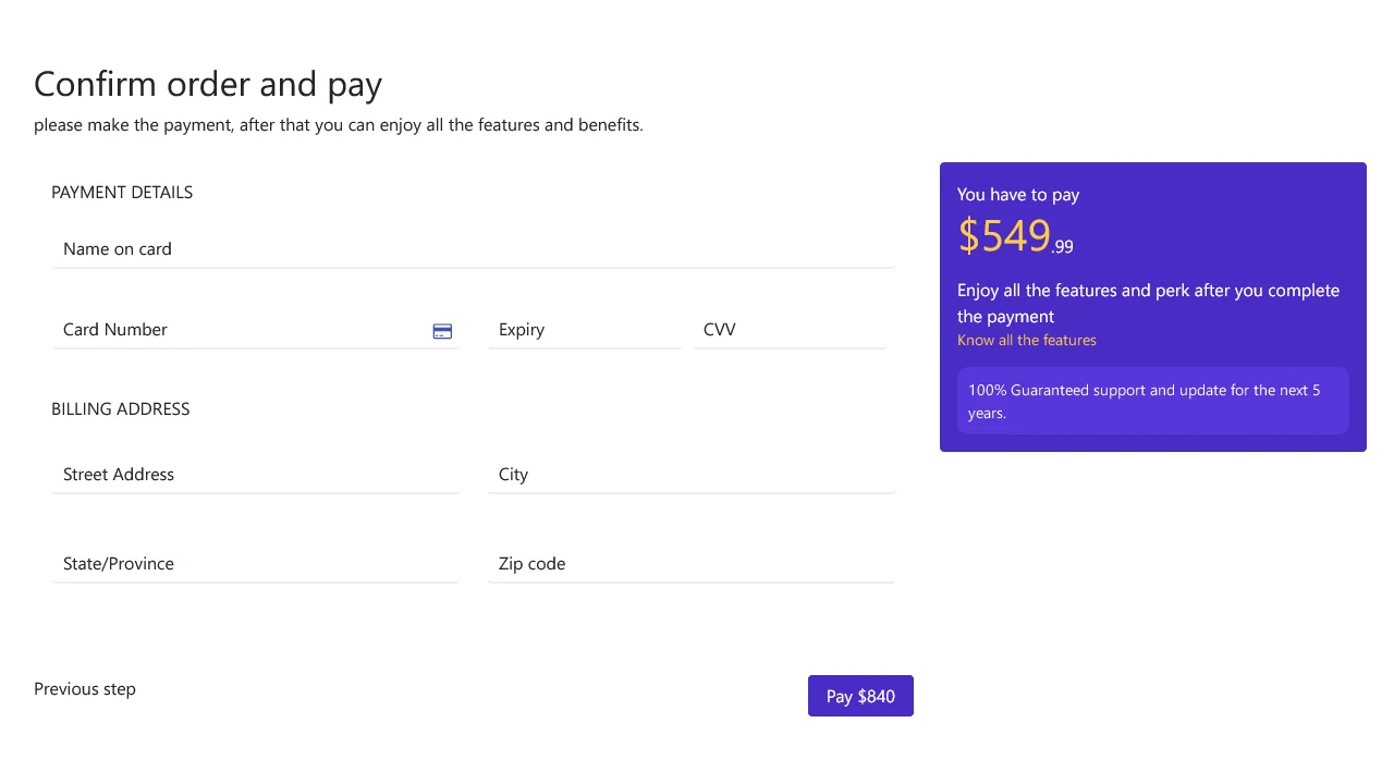 Bootstrap 5 Payment Form