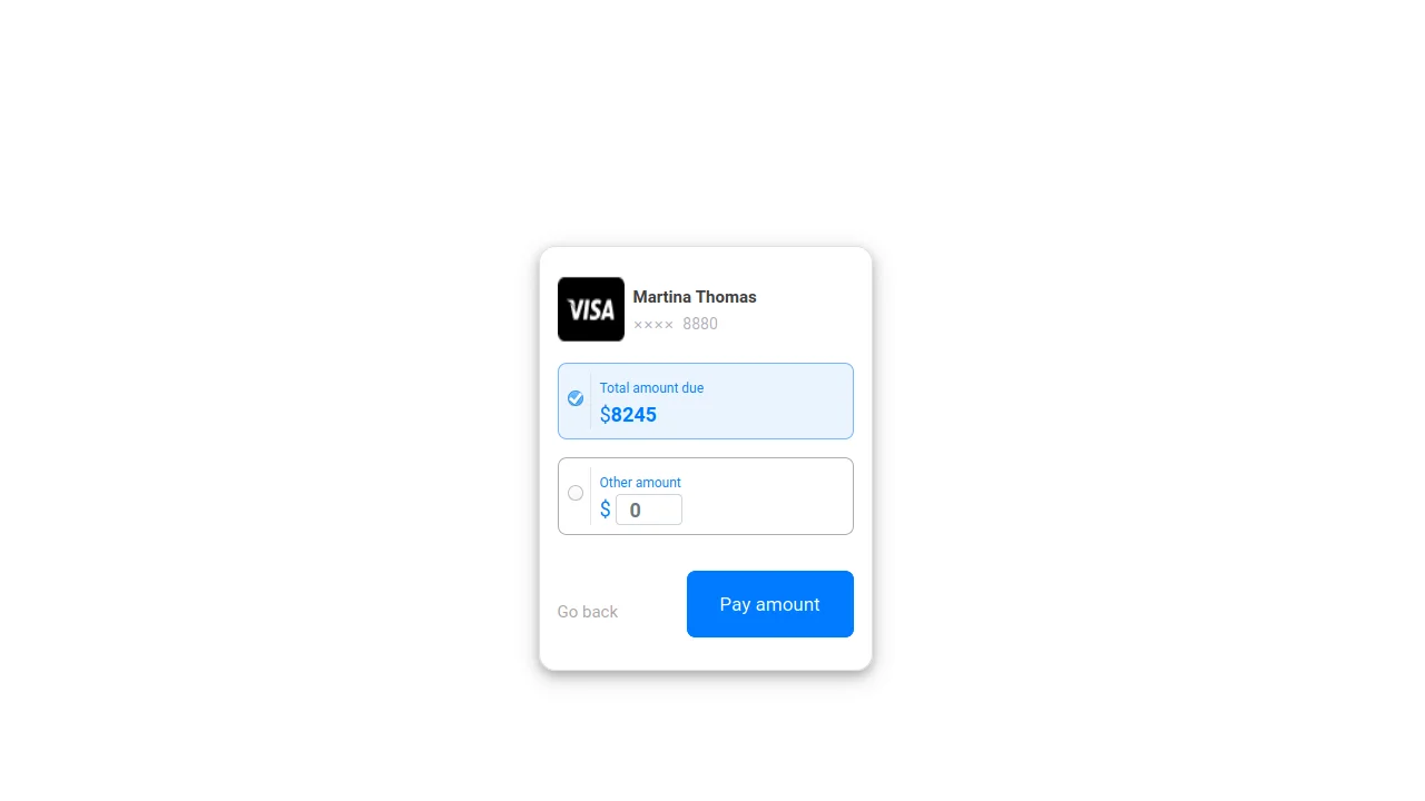 Bootstrap 4 Payment Card