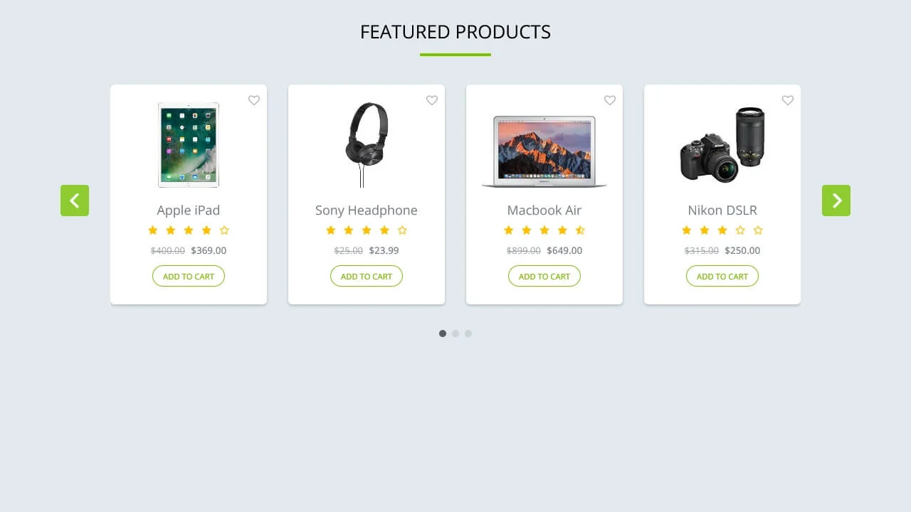 Bootstrap Multiple Item Product Carousel