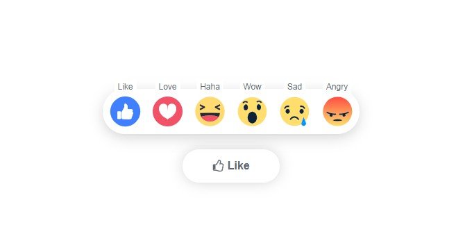 Facebook Reaction Animation made with React JS and FramerMotion