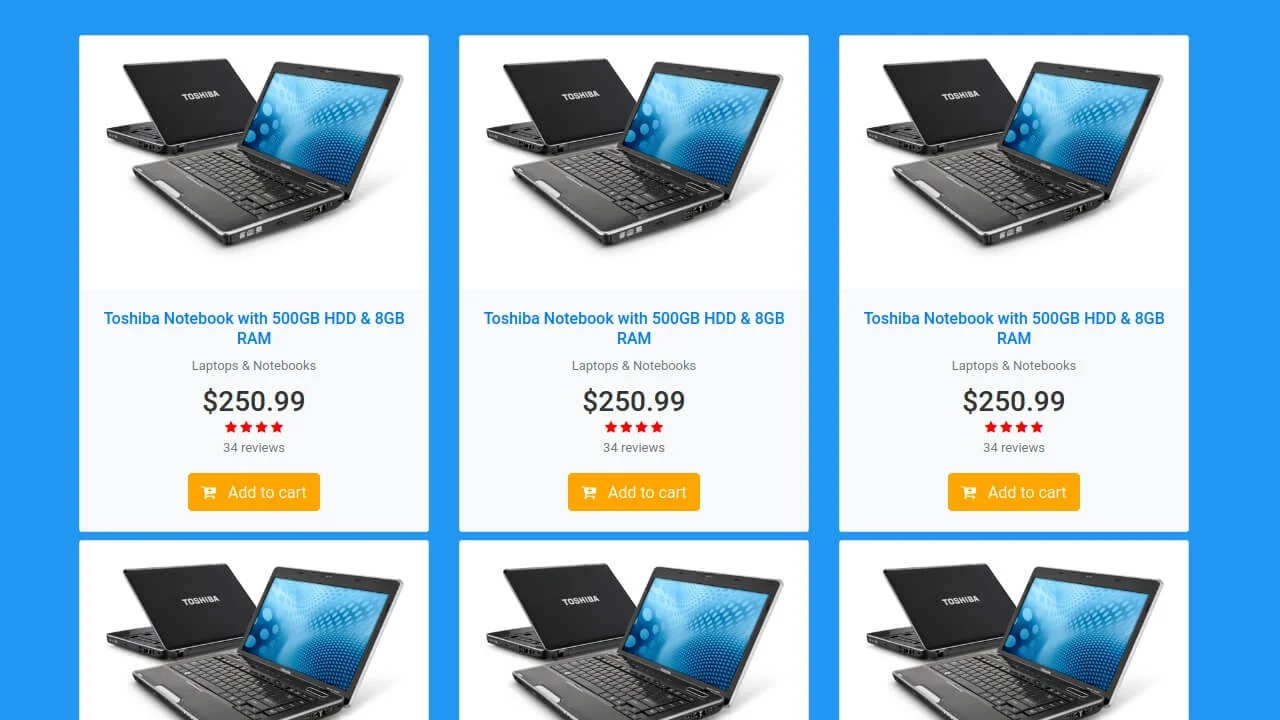 Bootstrap 4 Ecommerce Product Grid View Card