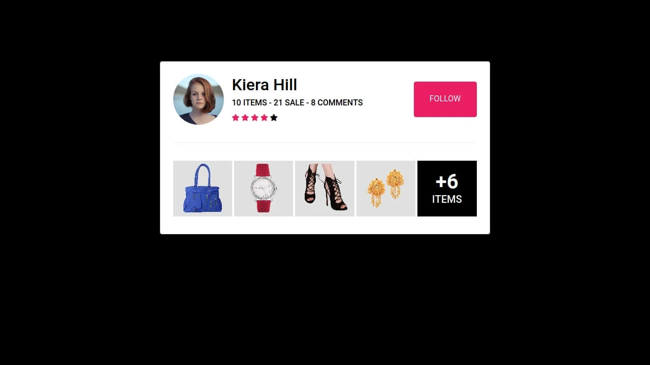 Bootstrap 4 Seller Profile with Products Preview
