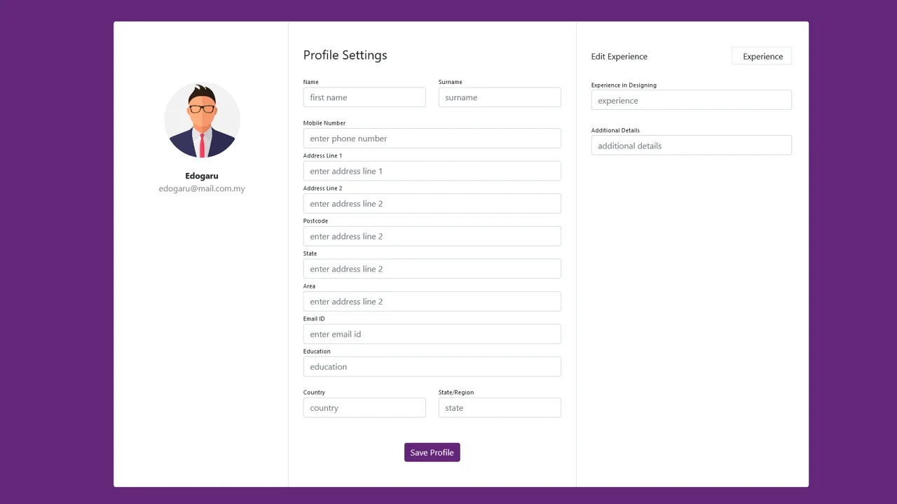 Bootstrap 5 Edit User Profile Template