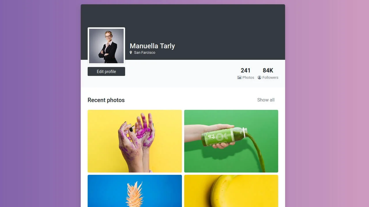 Bootstrap Profile Page